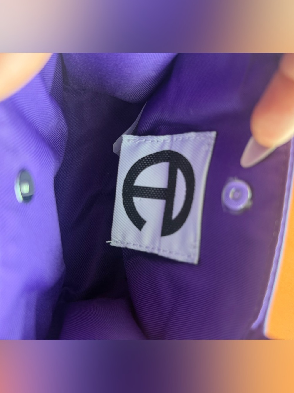 Telfar Purple Mini Shopping Bag with Embossed Logo - Picture 3 of 5